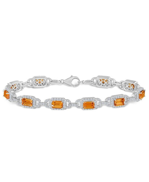 Citrine And White Topaz Bracelet (5-1/2 ct. t.w and 5/8 ct. t.w) in Sterling Silver