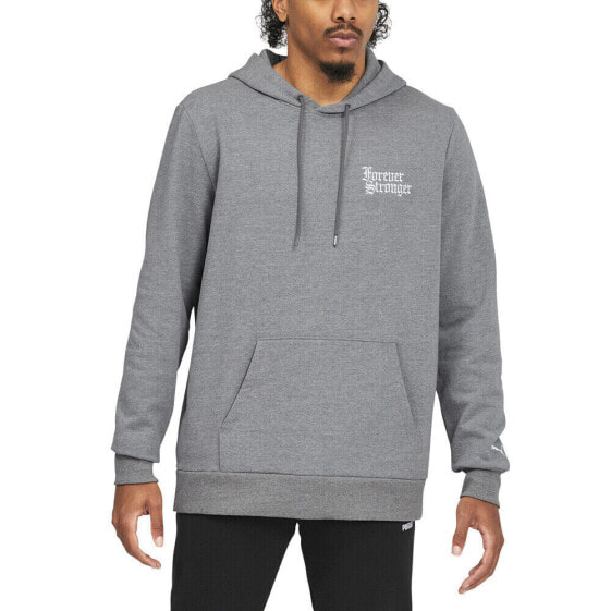 Puma Forever Stronger Pullover Hoodie Mens Grey Casual Athletic Outerwear 539848