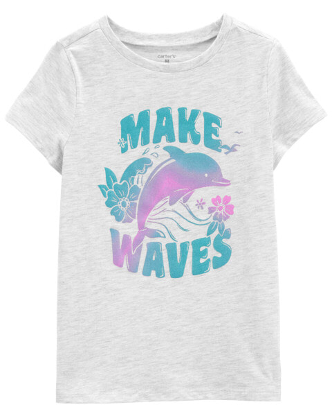 Kid Make Waves Dolphin Graphic Tee L