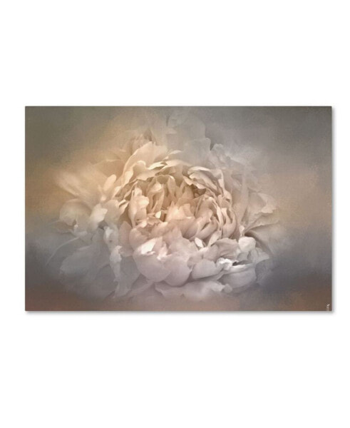 Картина холст на лососевом Оседлать Trademark Global 'Blushing Silver And Gold Peony' - 32" x 22" x 2"