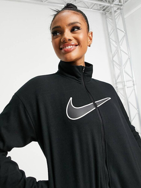 Nike Running Swoosh Run fleece jacket in black