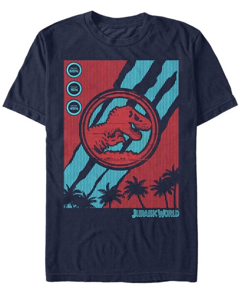 Jurassic World Fallen Kingdom Men's Logo Tech Screen Glitch Short Sleeve T-Shirt