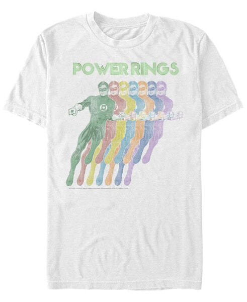 Dc Men's Green Lantern Rainbow Power Rings Short Sleeve T-Shirt