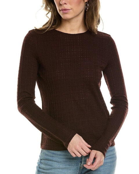 Vince Plaid Jacquard Wool-Blend Top Women's