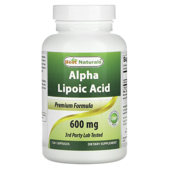 Антиоксидант Best Naturals Alpha Lipoic Acid 600 мг, 120 капсул