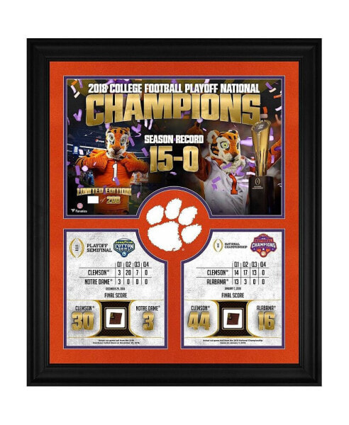 Clemson Tigers Framed 20" x 24" 2018 College Football Playoff Champions Collage with a Piece of Game Used Football