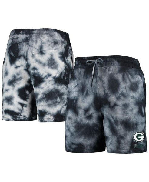 Men's Black Green Bay Packers Tie-Dye Shorts