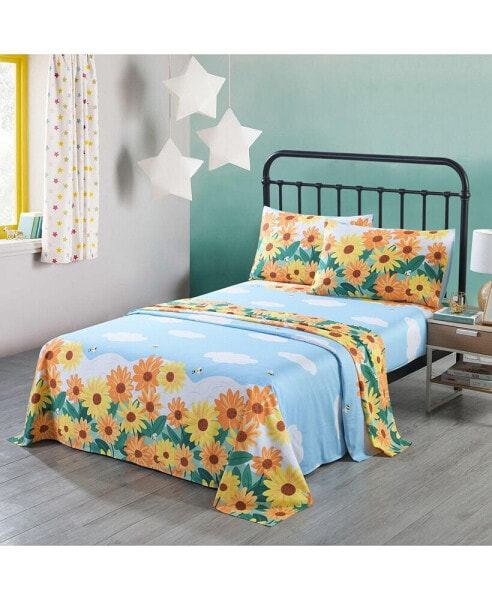 100% Girls Cotton Kids Bed Sheet Set -Twin