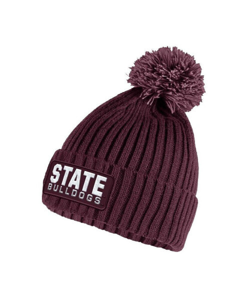 Men's Maroon Mississippi State Bulldogs Modern Ribbed Cuffed Knit Hat with Pom