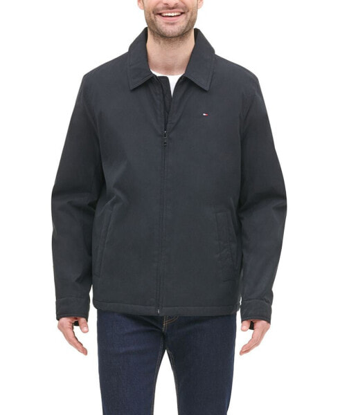 Men's Classic Front-Zip Filled Micro-Twill Jacket