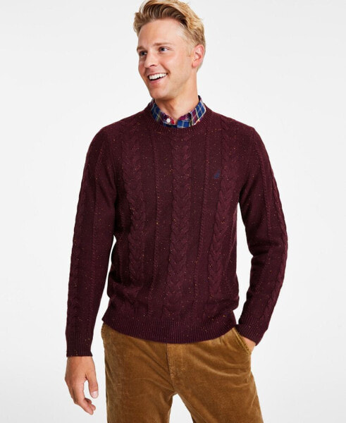 Men's Cable Knit Pullover Crewneck Sweater