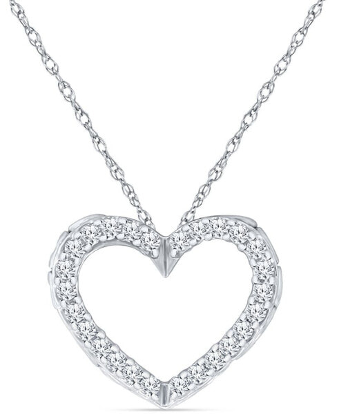 Macy's diamond Heart 18" Pendant Necklace (1/10 ct. t.w.) in 10k White Gold