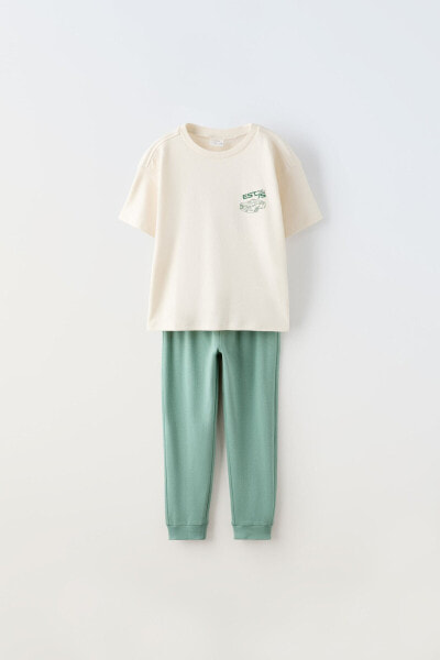 Пижама для мальчика ZARA Car топ и штаны