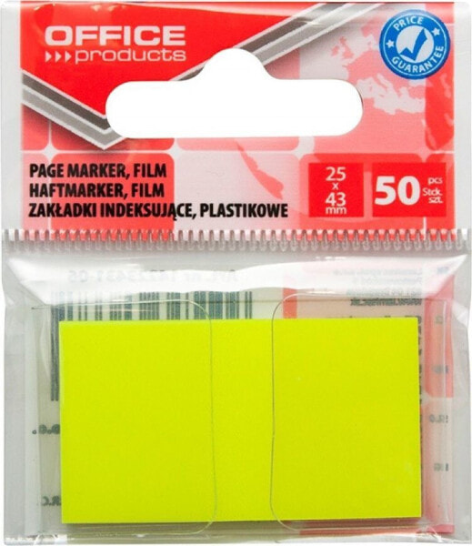 Office Products Zakładki indeksujące OFFICE PRODUCTS, PP, 25x43mm, 1x50 kart., zawieszka, żółte