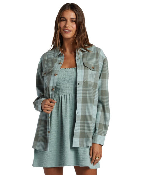 Juniors' Let It Go Plaid Boyfriend Shirt