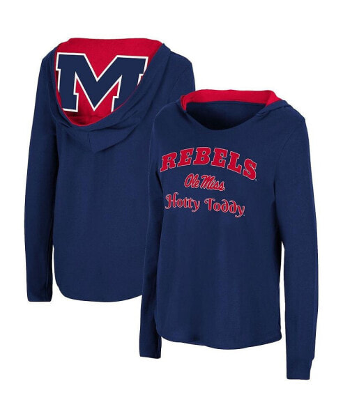 Women's Navy Ole Miss Rebels Catalina Hoodie Long Sleeve T-shirt