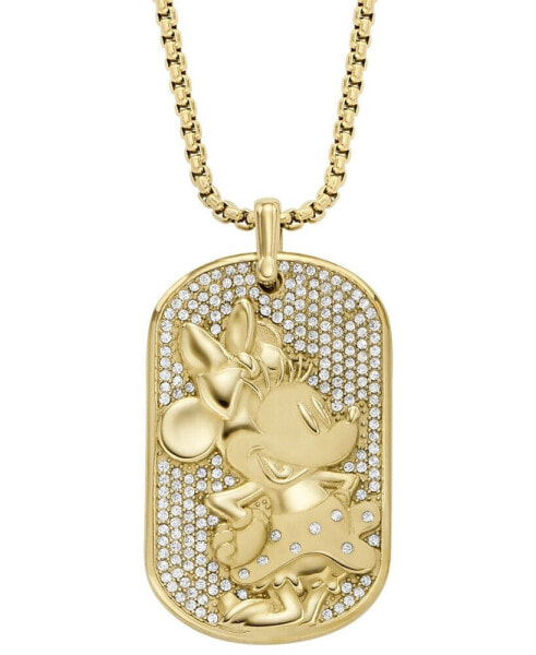 Disney x Fossil Special Edition Women's Clear Crystal and Gold-Tone Minnie Mouse Necklace