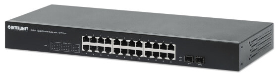 Intellinet 24-Port Gigabit Ethernet Switch mit 2SFP Ports - Switch - 1 Gbps