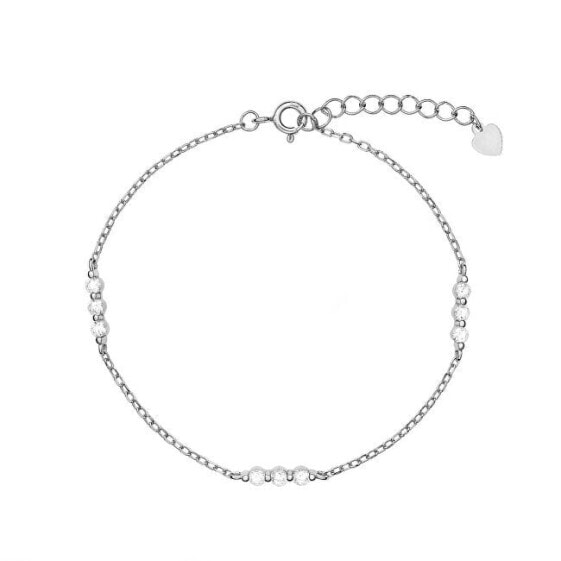 Fashion silver bracelet with zircons AJNR0019