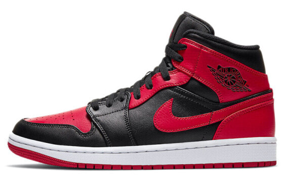 Кроссовки Nike Air Jordan 1 Mid Banned (2020) (Красный, Черный)