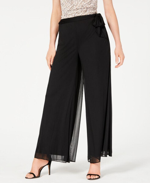 Petite Sash-Belt Wide-Leg Pants