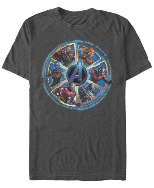 Marvel Men's Avengers Endgame Wheel of Heros, Short Sleeve T-shirt