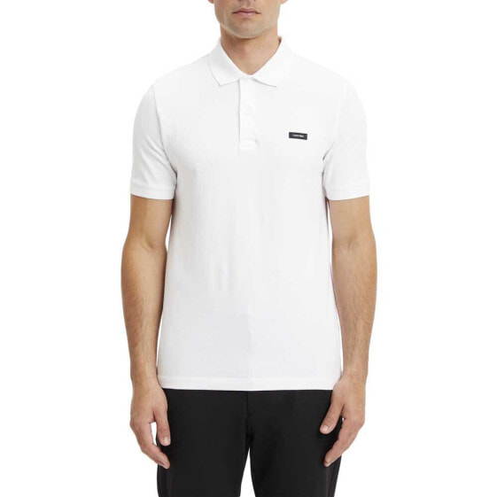 CALVIN KLEIN Stretch Pique Slim Button short sleeve polo