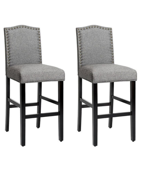 Кресло для кухни обитое Costway Set of 2 Bar Stools 30"