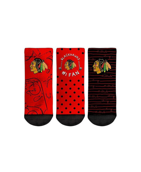 Toddler Boys and Girls Socks Chicago Blackhawks #1 Fan 3-Pack Crew Socks Set