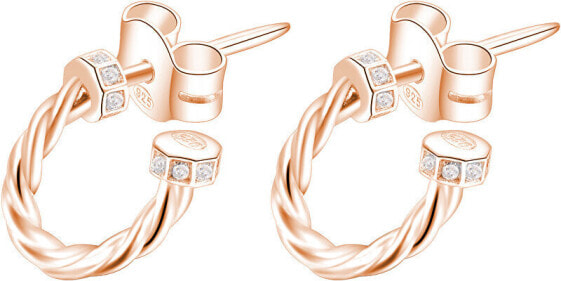 Bronze round earrings with zircons Storie RZO002