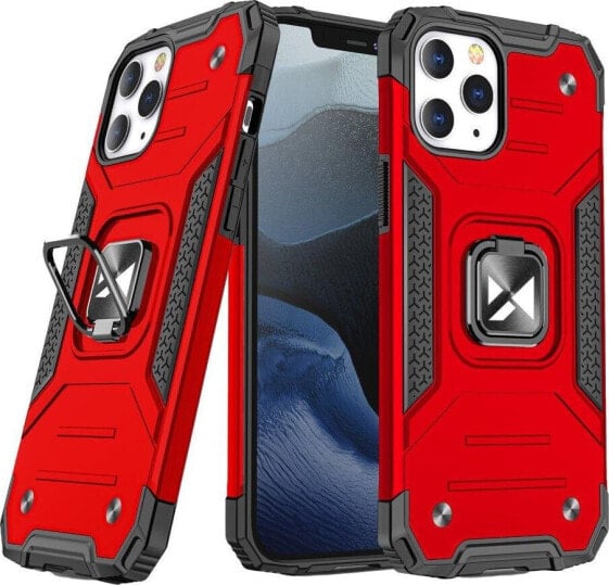 Wozinsky Wozinsky Ring Armor pancerne hybrydowe etui pokrowiec + magnetyczny uchwyt iPhone 13 Pro czerwony