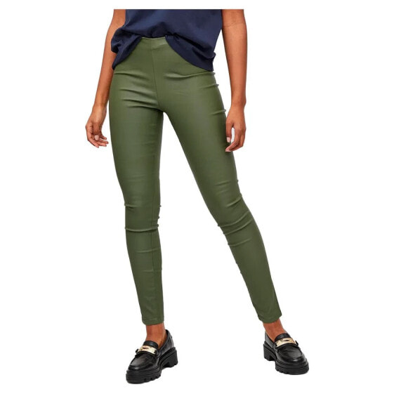 VILA Commit Coated Raw Skinny Plain Leggings