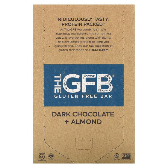Gluten Free Bars, Dark Chocolate + Almond, 12 Bars, 2.05 oz (58 g) Each