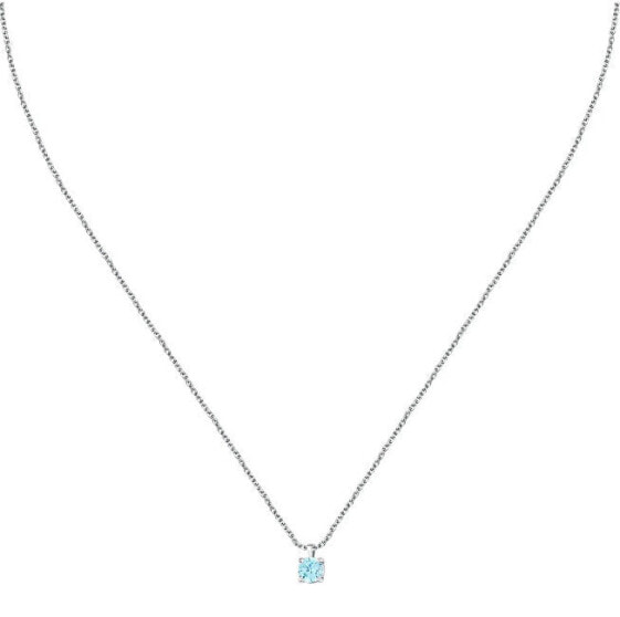 Silver necklace with blue zircon Silver LPS10AWV11