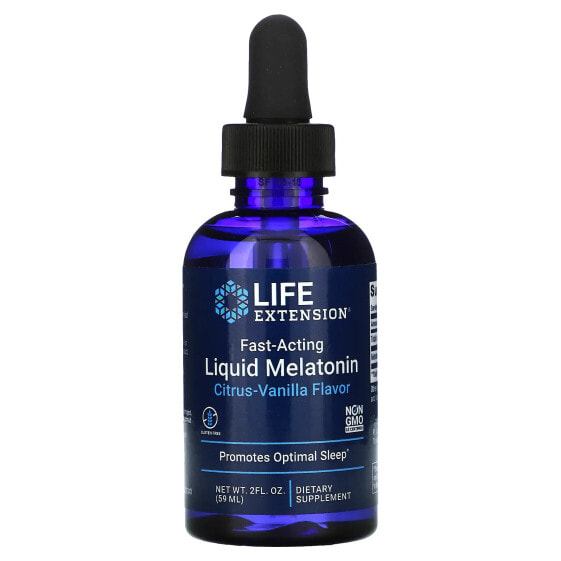 Life Extension, Жидкий мелатонин быстрого действия, «Цитрус-ваниль», 59 мл (2 жидк. унции)