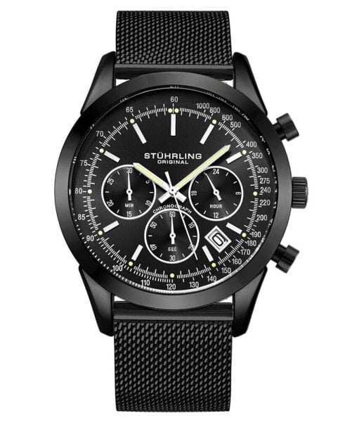 Наручные часы Reign Belfour Leather Watch - Silver/Black, 44mm.