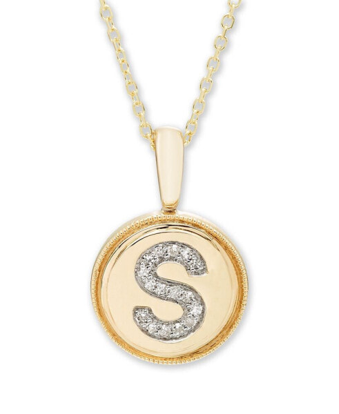 Diamond Initial Pendant in 14k Yellow Gold