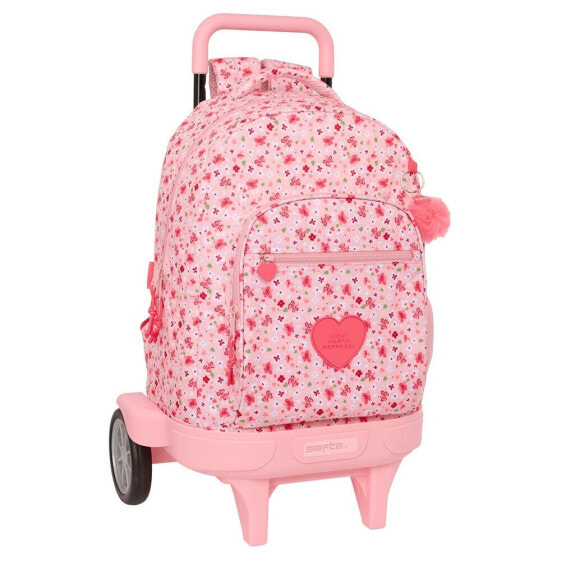 SAFTA Compact With Evolutionary Wheels Trolley Vmb In Bloom Backpack