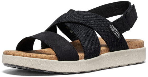 Dámské kožené sandály Elle Criss Cross 1028627 black/birch