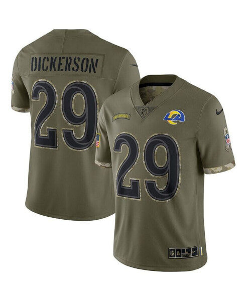 Men's Eric Dickerson Olive Los Angeles Rams 2022 Salute To Service Retired Player Limited Jersey