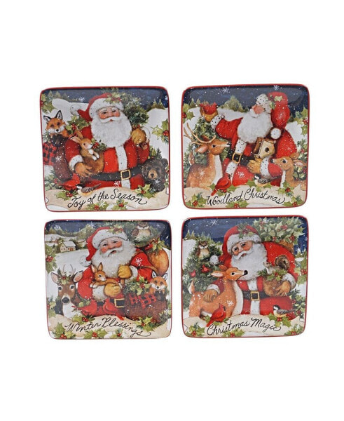 Magic of Christmas Santa 4 Piece Canape Plate
