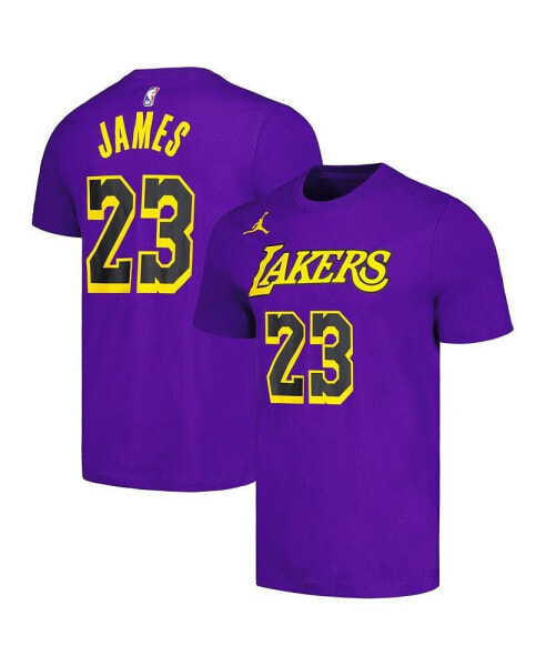 Men's LeBron James Purple Los Angeles Lakers 2022/23 Statement Edition Name and Number T-shirt