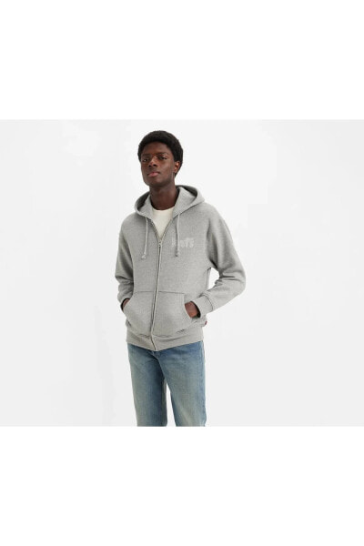 Relaxed Graphic Zip-up Hoodie