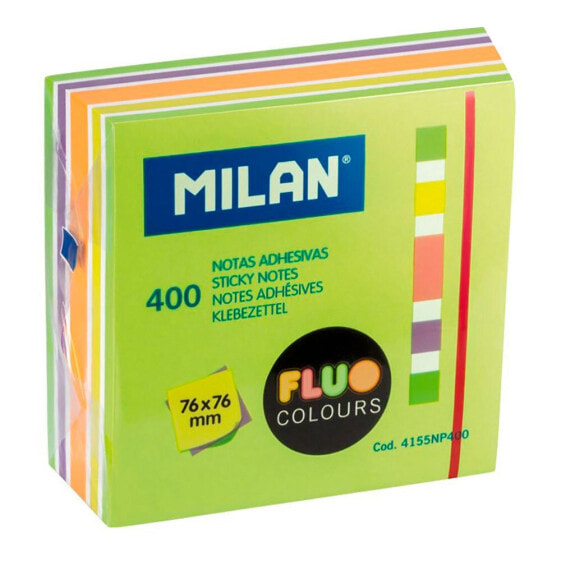 MILAN Fluo Sticky Notes Pad 76x76 mm 400 Units