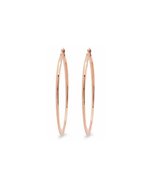 18K Rose Gold Plated Stainless Steel Hoop Earrings