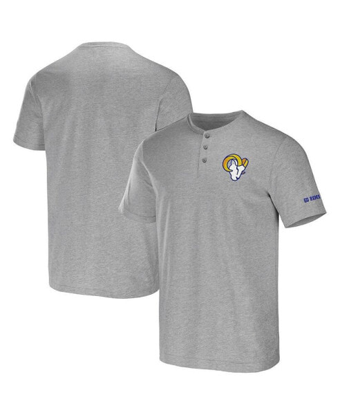 Men's NFL x Darius Rucker Collection by Heather Gray Los Angeles Rams Henley T-shirt