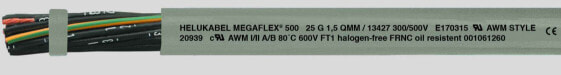 Helukabel MEGAFLEX 500 - Grey - Copper - Copolymer - 1.1 cm - 154 kg/km - 299 kg/km