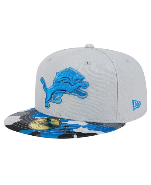 Men's Gray Detroit Lions Active Camo 59FIFTY Fitted Hat