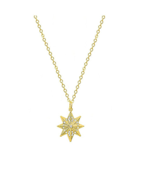 s Captain Hala Star Yellow Gold Plated Crystal Necklace, 18" chain