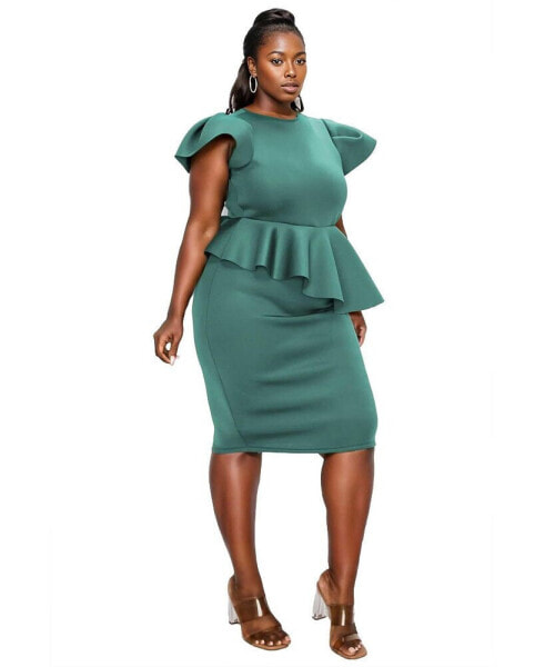 Plus Size Calista Neoprene Peplum Dress